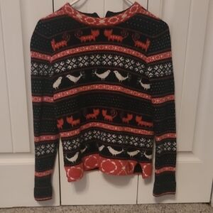 J. Crew Festive Black and Red Sweater